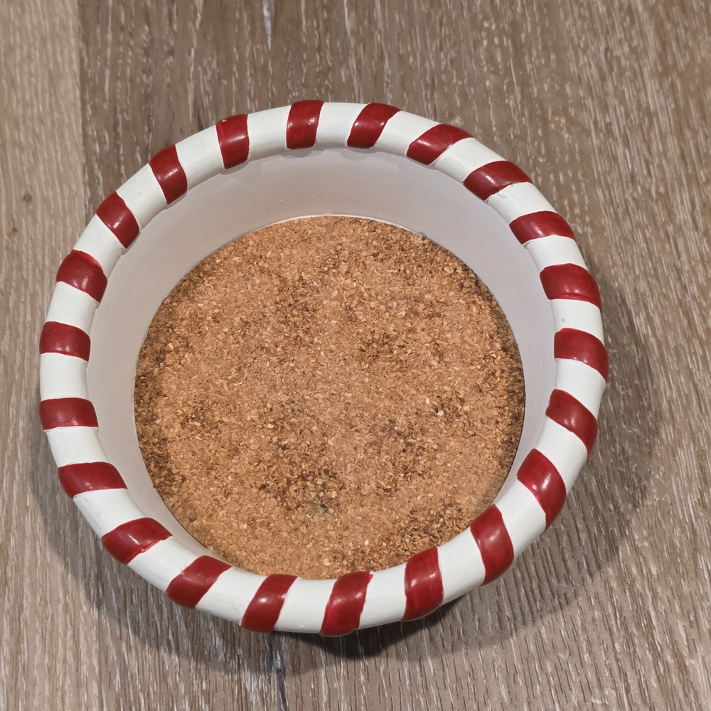 Red and White Striped Bowl